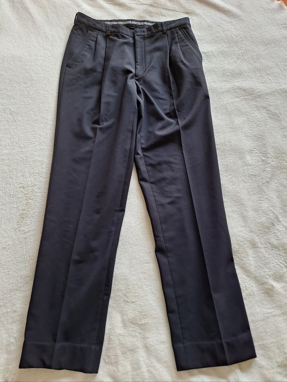 Roberta di Camerino Men's Fleece Lined Pants Black Thermal Trousers Size 32